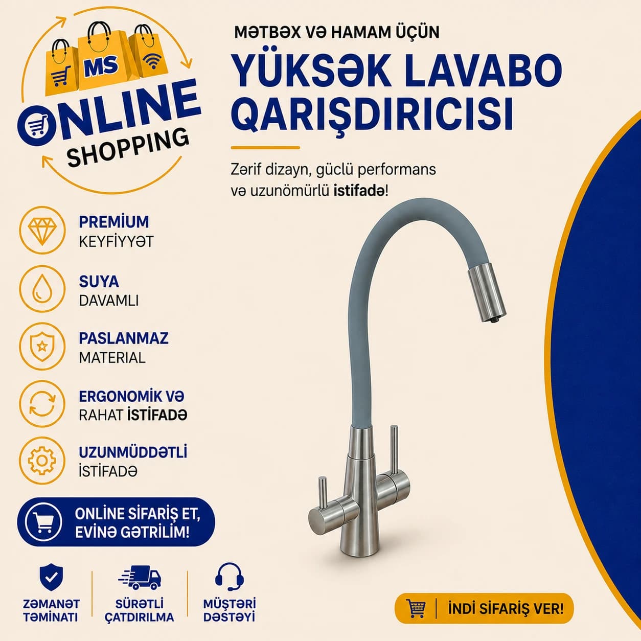 Filterli mətbəx kranı