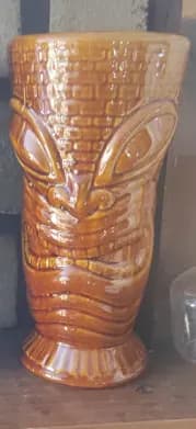 Tiki Mask Stil Keramika Stəkan – Ekzotik Kokteyl Bardağı