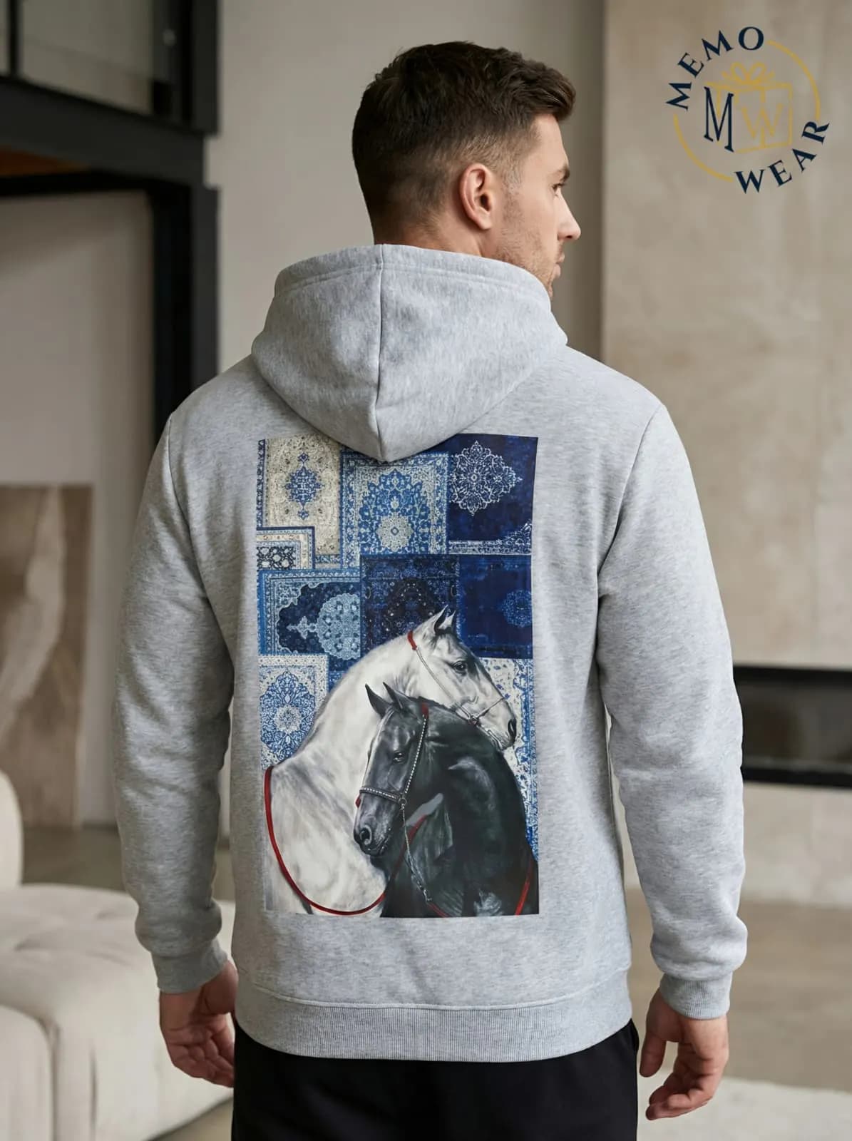 At Printli Hoodie – Oversize Kapüşonlu Streetwear Sweatshirt (M Razmer)