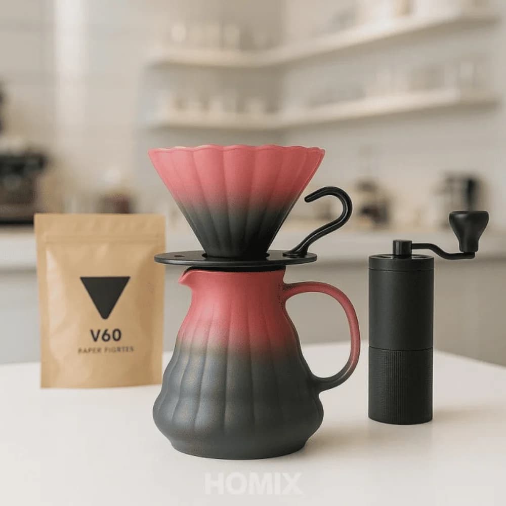 Hario V60 Dəst – Dripper (02) + Server (500 ml)