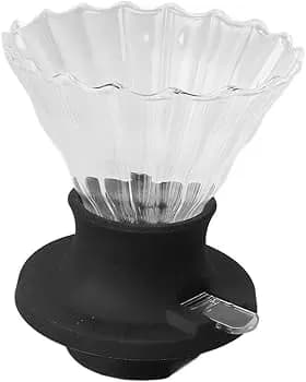 Şüşə Qəhvə Dəmləyici Dripper – Filtr Qəhvə Üçün (Altlıq ilə)