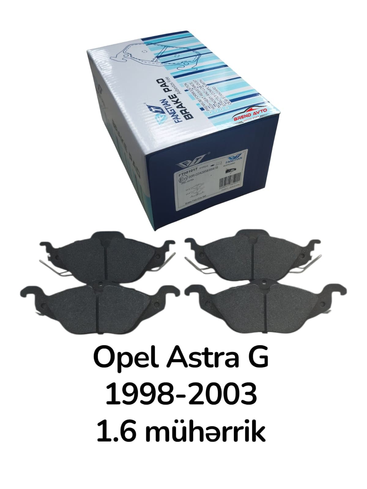 Əyləc qəlibi ön tərəf Opel Astra G 1998-2003 üçün