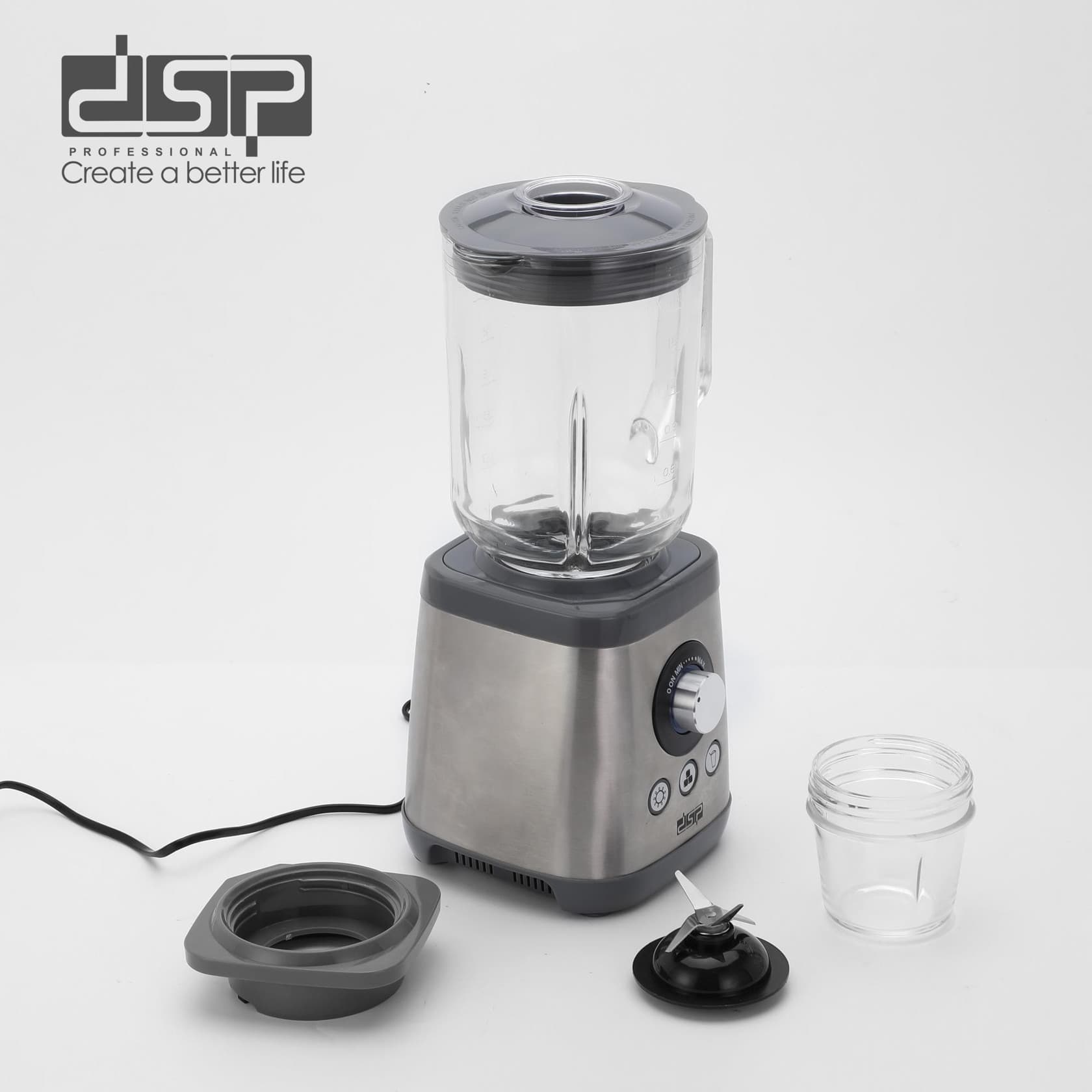 Blender DSP KJ2198 LRD, stasionar, mexaniki, 1.8 L, gümüşü — изображение 2