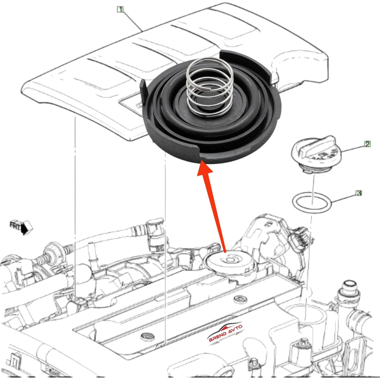 Silindir blokun ust qapağın Membranı 1.4 Turbo mühərrik Chevrolet Cruze 2009-2015 üçün 607697 55573746 25203036 — şəkil 2