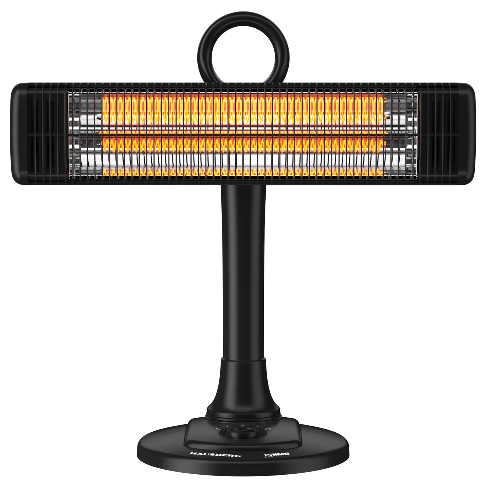 Qızdırıcı Hausberg HB-8565 1000 W bərkidilmiş şüşə qara temperatur tənzimləməli