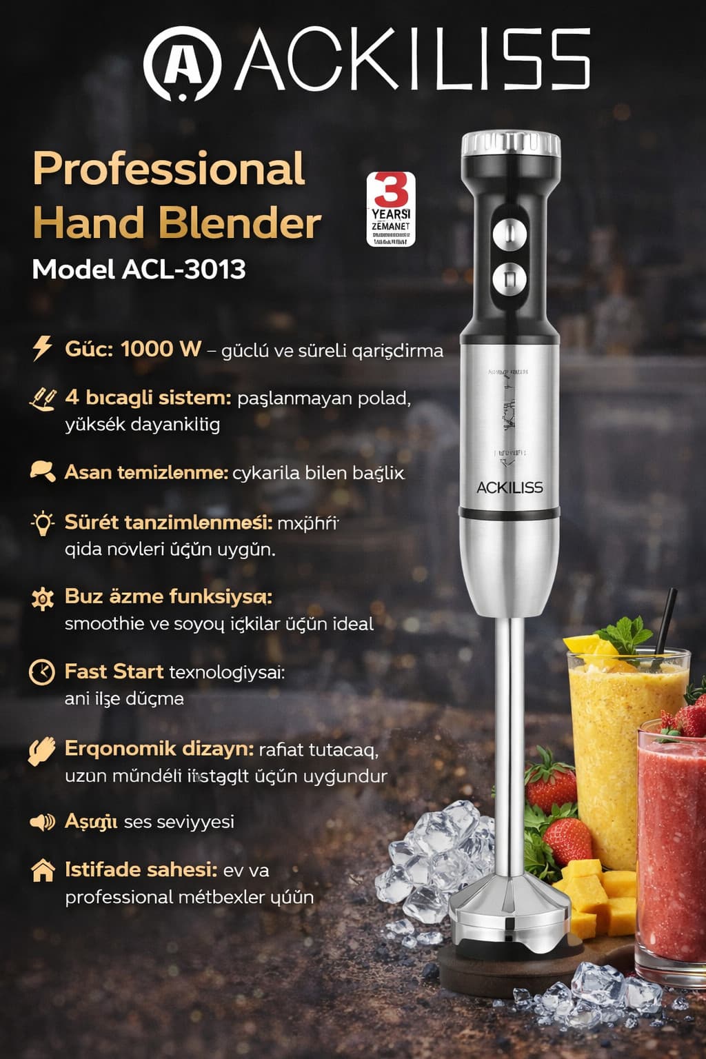 Salınma blender Ackiliss ACL-3013