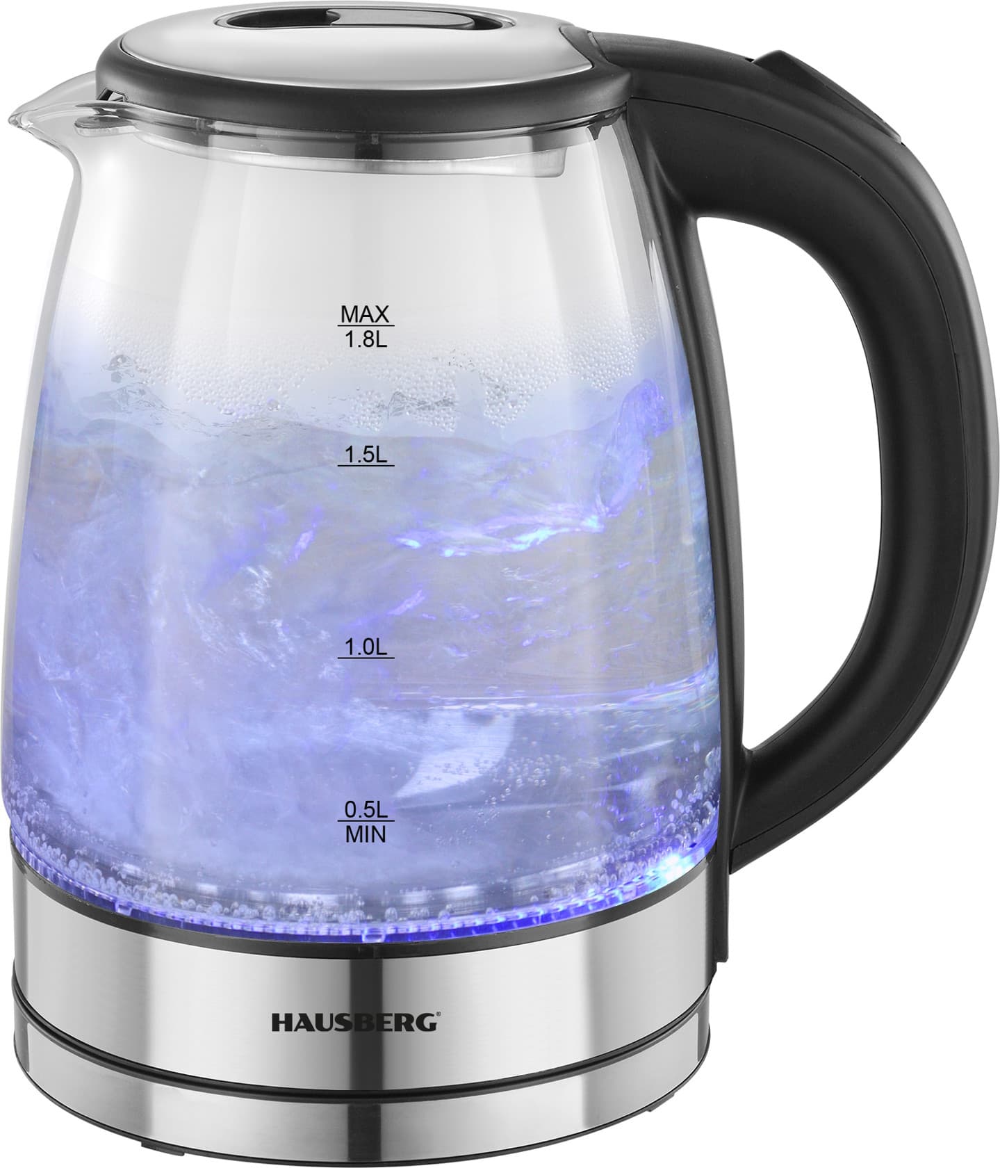 Elektrik çaydan Hausberg HB-3616, 1.8 l, Gümüşü, 1800 Vt
