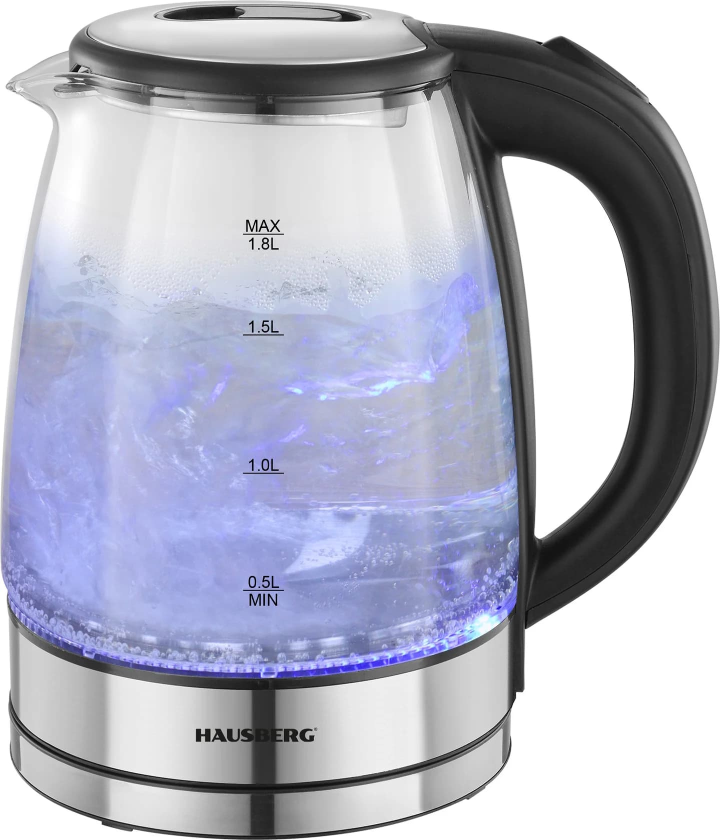 Elektrik çaydan Hausberg HB-3616, 1.8 l, Gümüşü, 1800 Vt