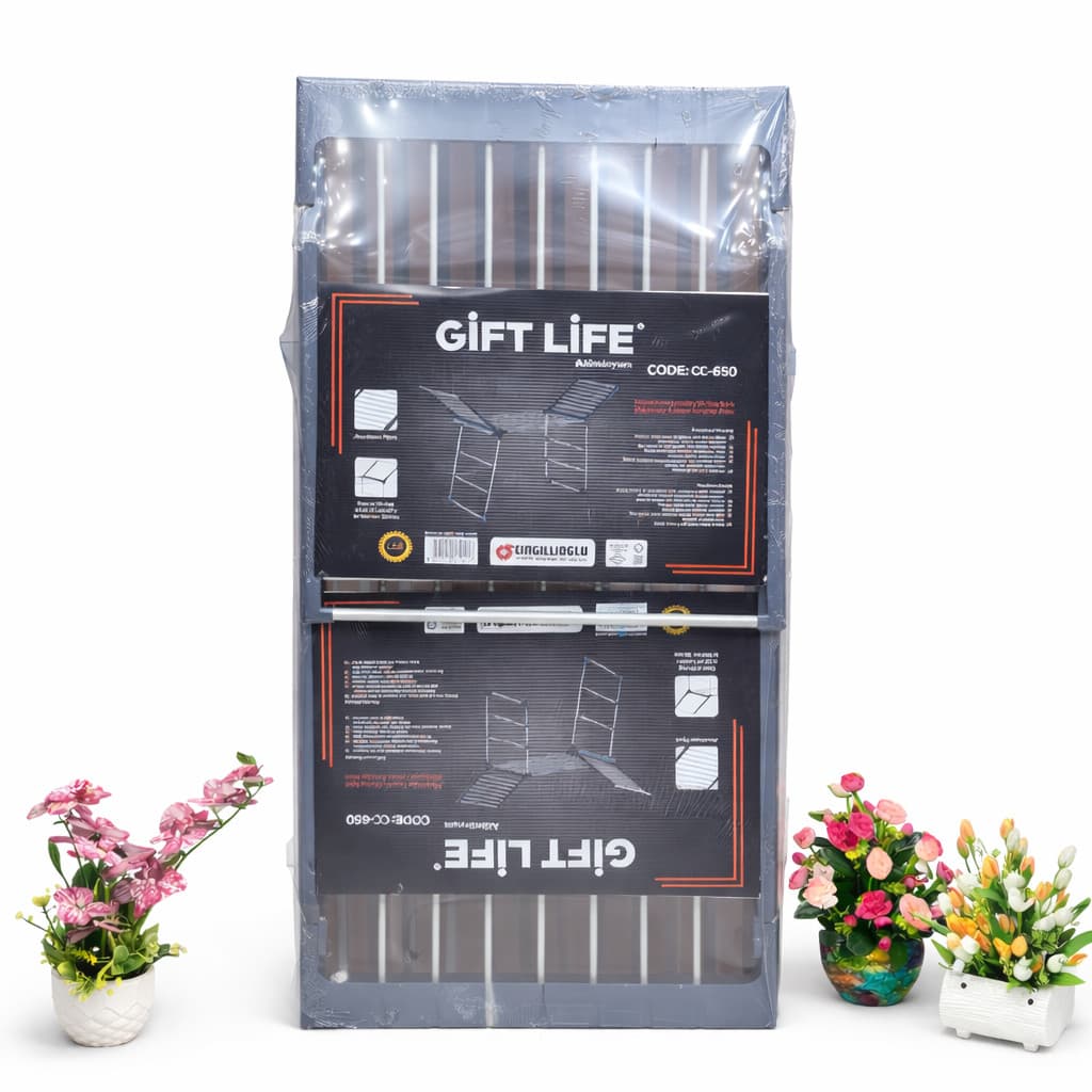 Paltar üçün quruducu Cingillioglu Gift Life CC-650, qatlanan, metal, gümüşü/boz