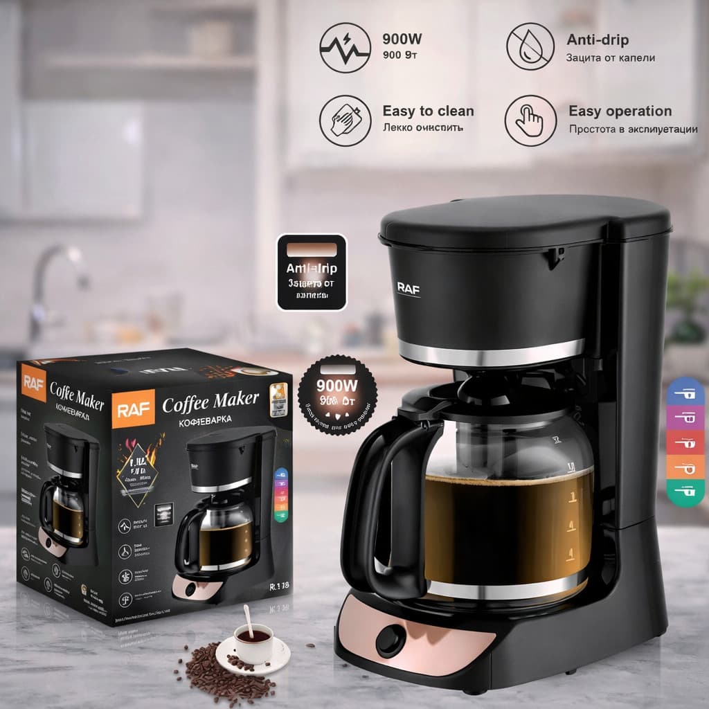 Qəhvə Aparatı RAF R.139 BLACK 900W — şəkil 3