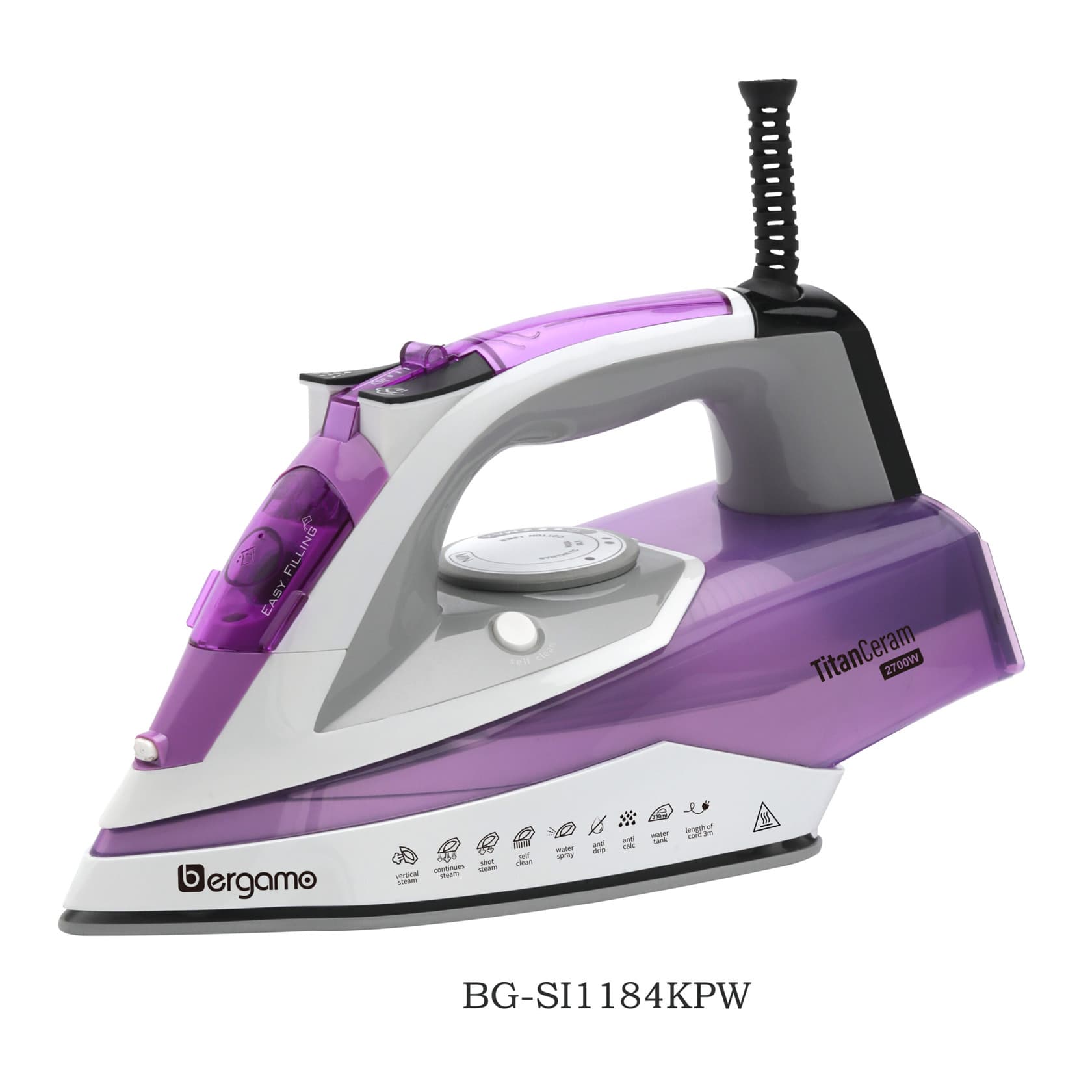 Ütü Eurolux BG-SI1184KPW LRD, Titan, Keramika, 2700 Vt, Bənövşəyi