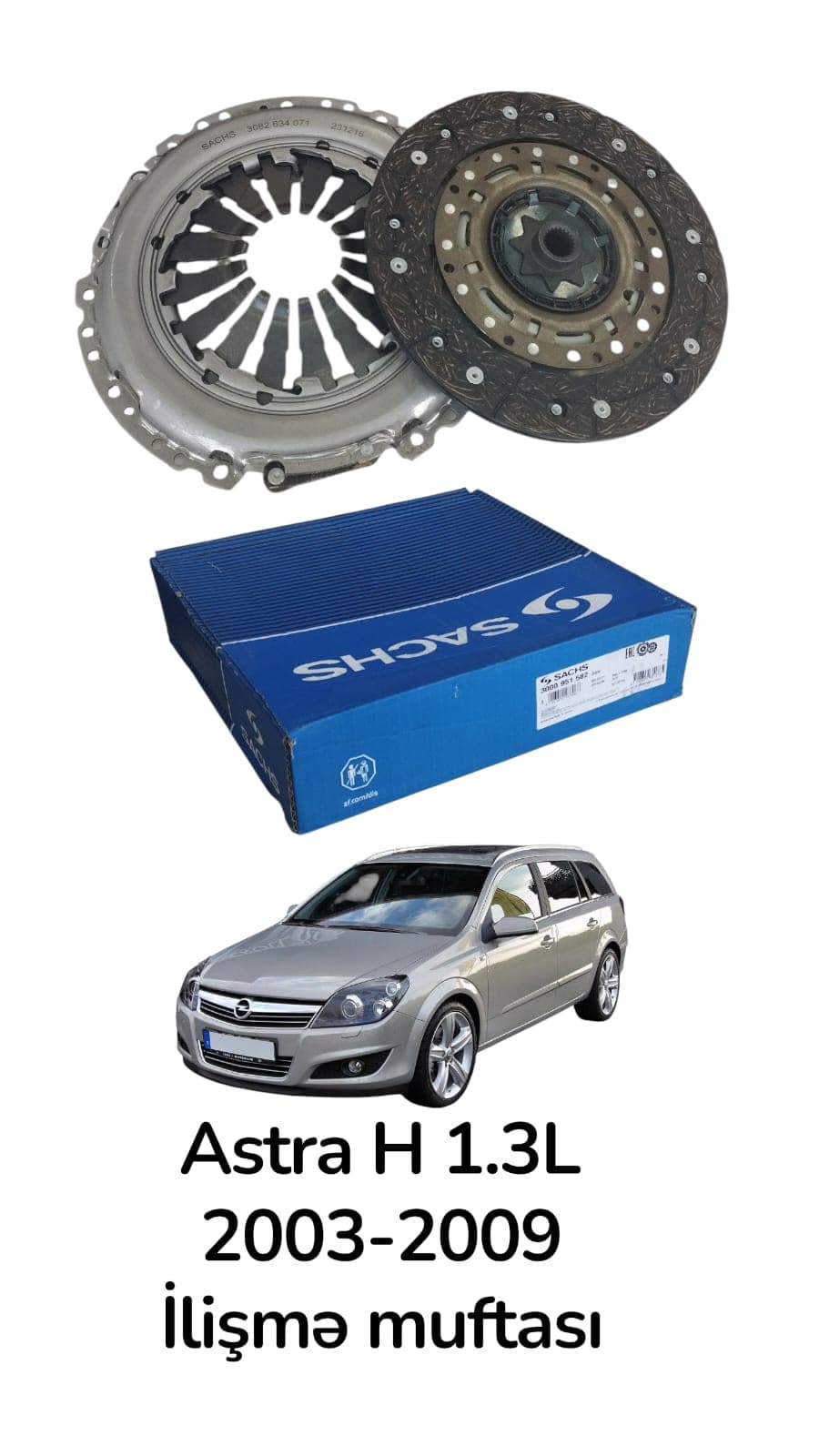 Muftə dəsti Sachs Opel Astra H 1.3L üçün 3000951582 55567373
