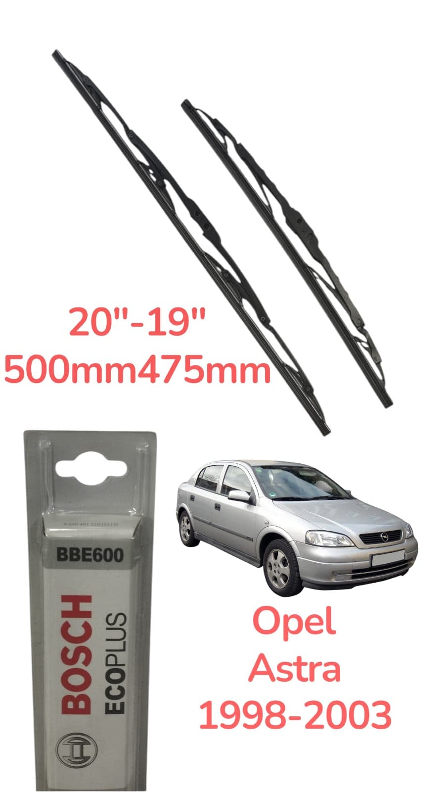 Avtomobil üçün şüşə silənlər Opel Astra G 1998-2003 üçün