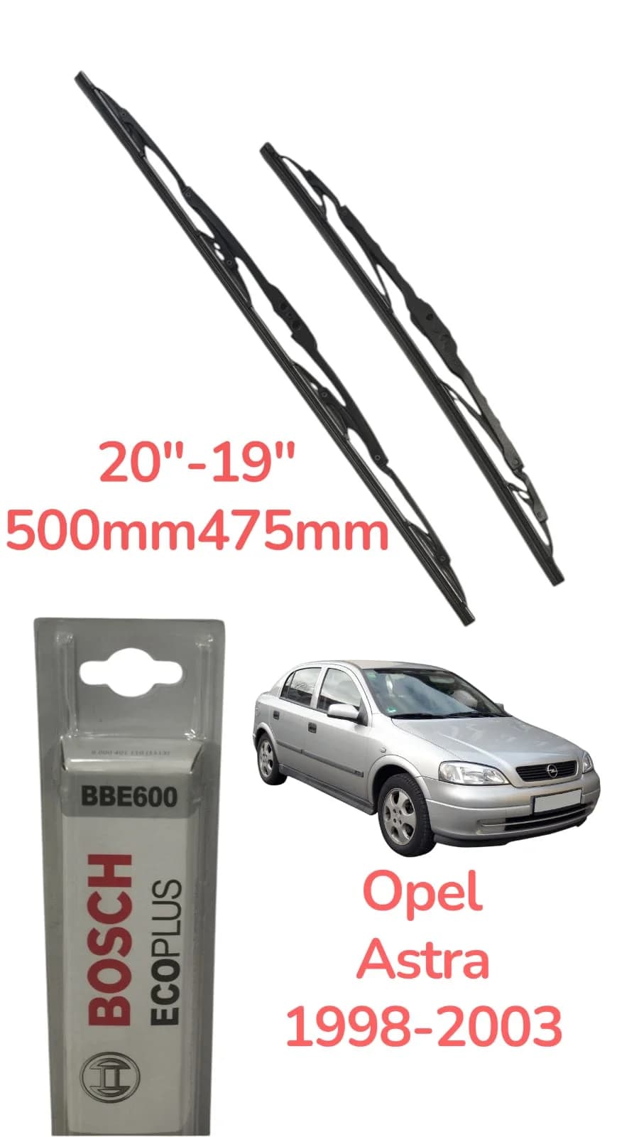 Avtomobil üçün şüşə silənlər Opel Astra G 1998-2003 üçün