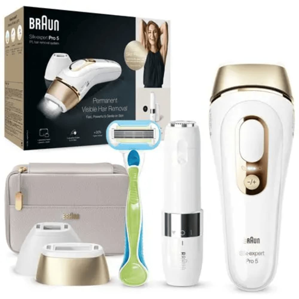 Lazerli epilyator Braun Pro 5, Şəbəkə 220V, Quru, Ağ
