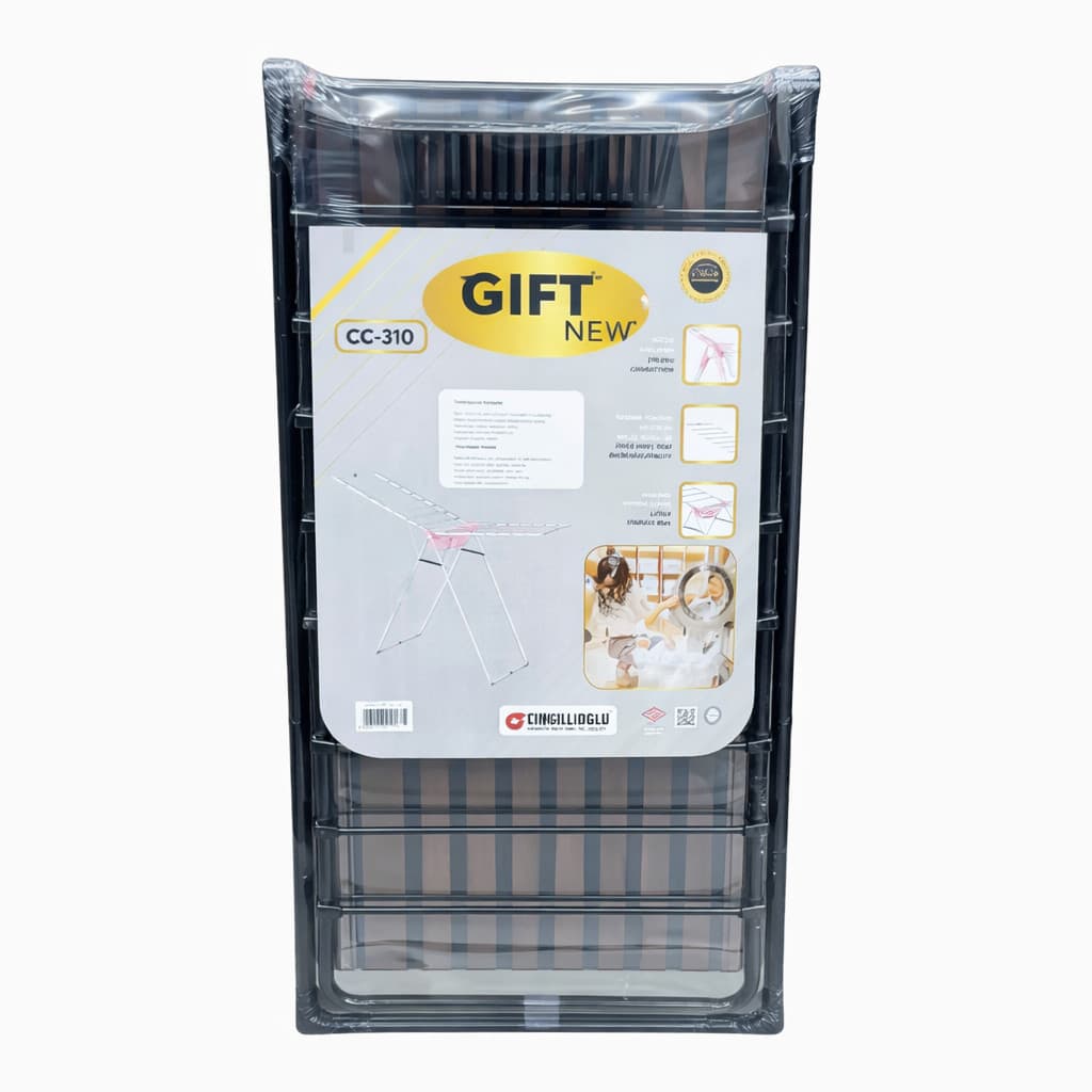 Paltar üçün quruducu Cingillioglu Gift New CC-310, qatlanan, metal, qara
