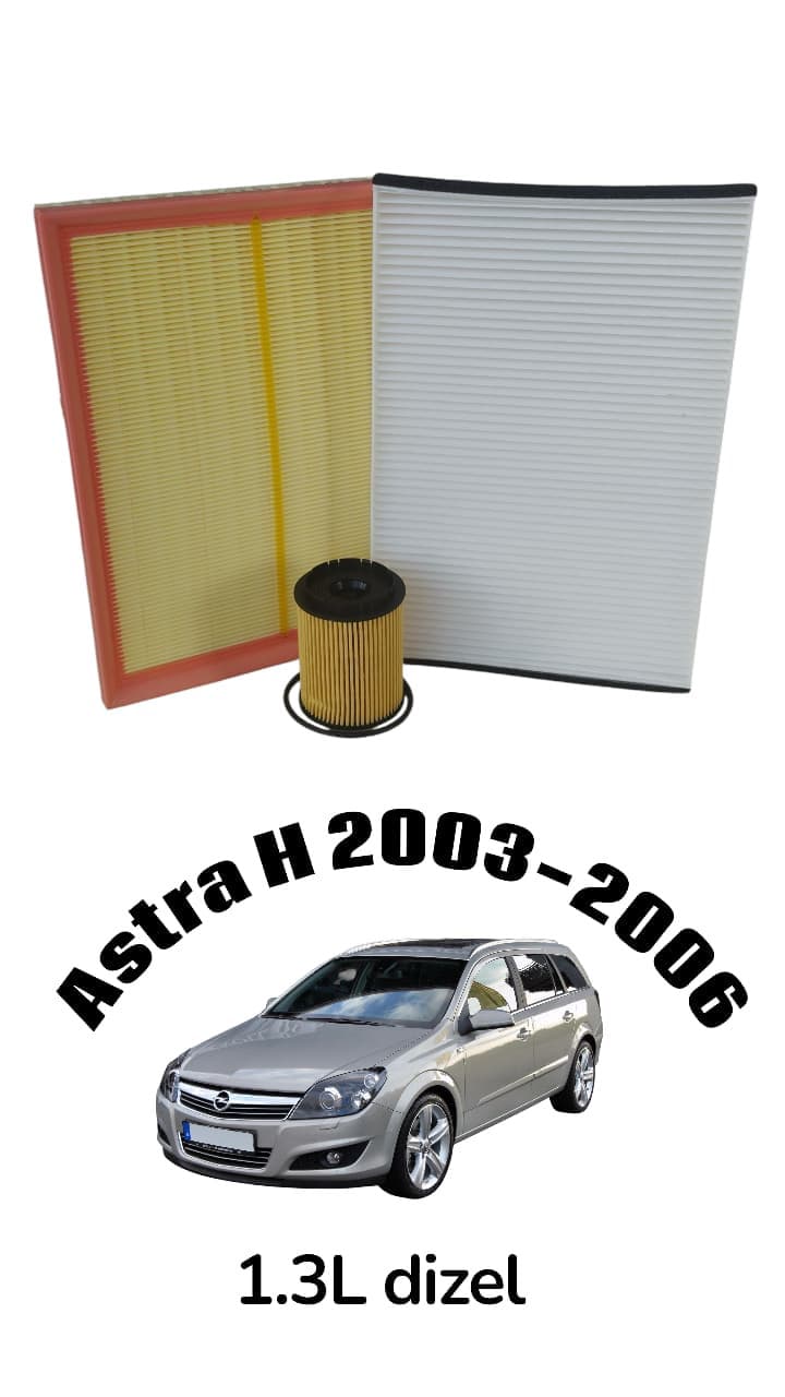 Dəst hava filtri + yağ filtri + salon filtiri Opel Astra H 2003-2006 üçün, 1.3 l