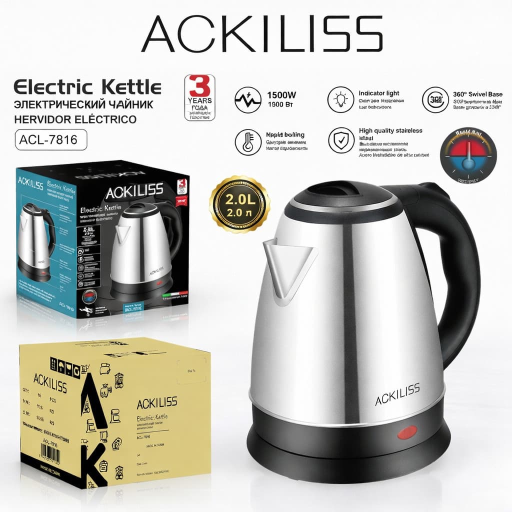 Elektrik Çaydan Ackiliss ACL-7816 1500W 2.0L