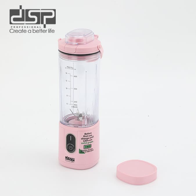 Blender DSP KJ2206 LRD, portativ, mexaniki, 0.4 L, çəhrayı — изображение 3