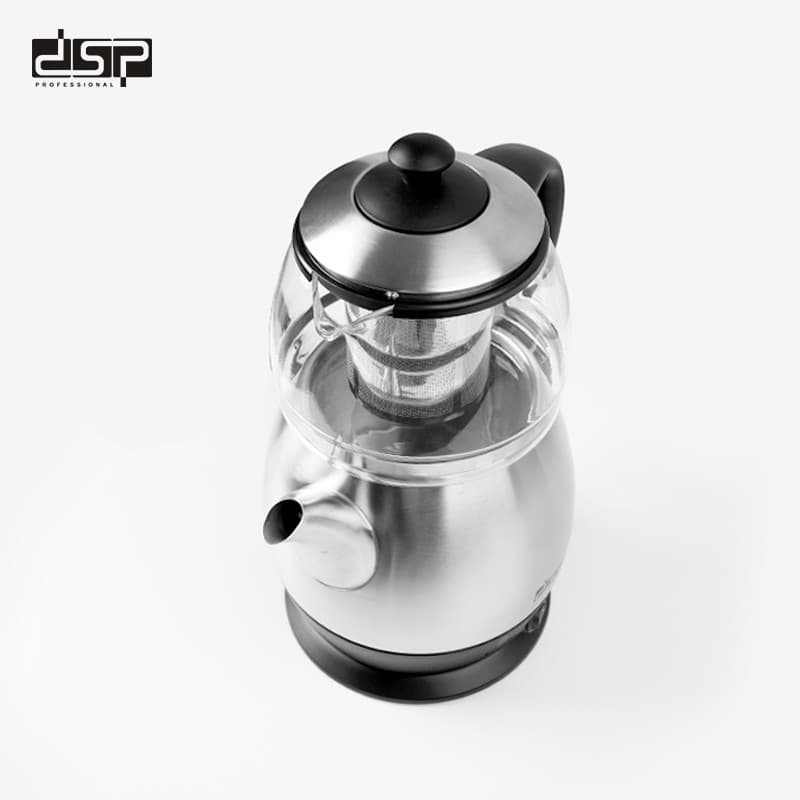 Elektrik çaydan DSP KK145, 1.8+1.2 L, gümüşü, 2200 Vt — şəkil 2