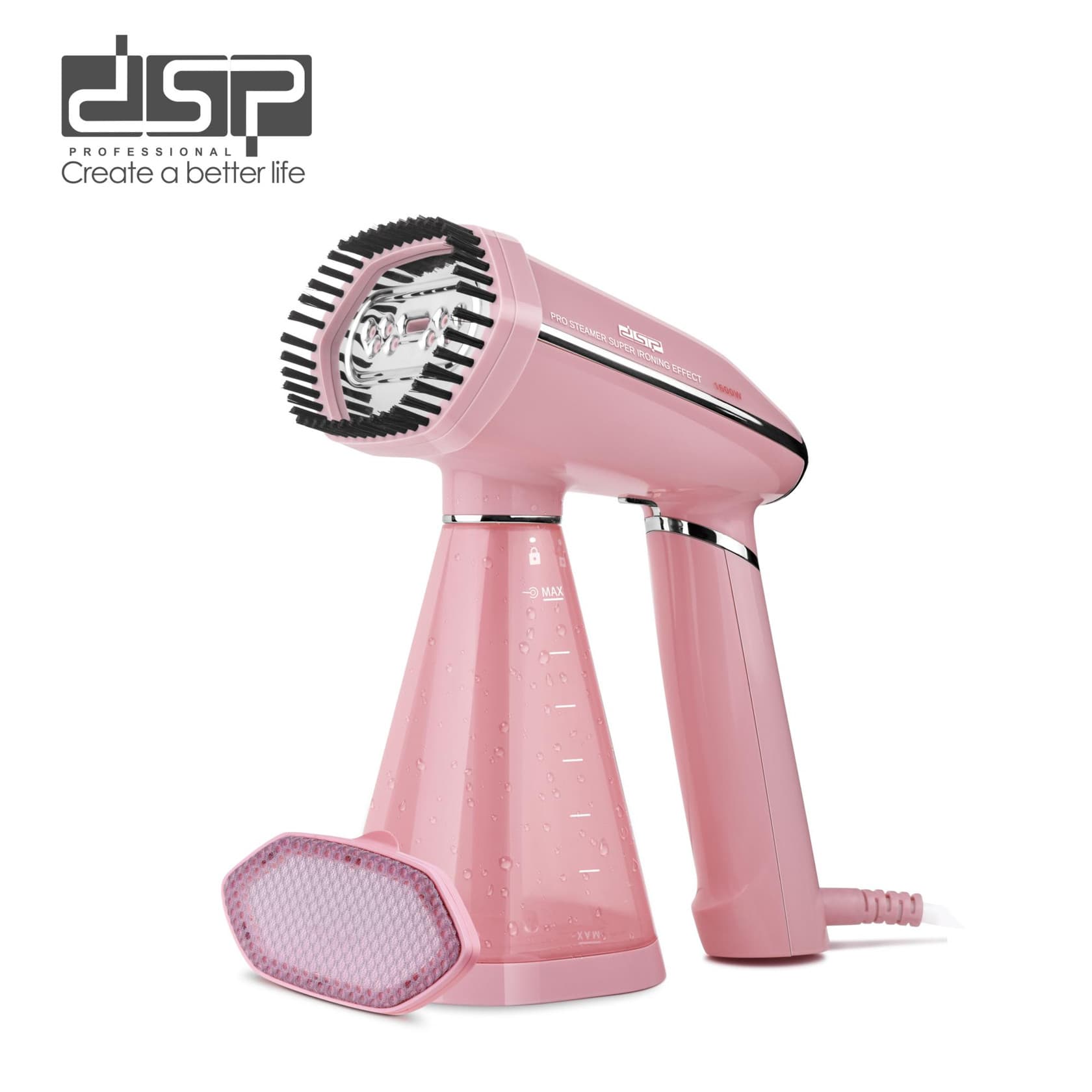 Əl geyim buxarlayıcısı DSP KD1086 LRD 1600 W 0.35 l çəhrayı