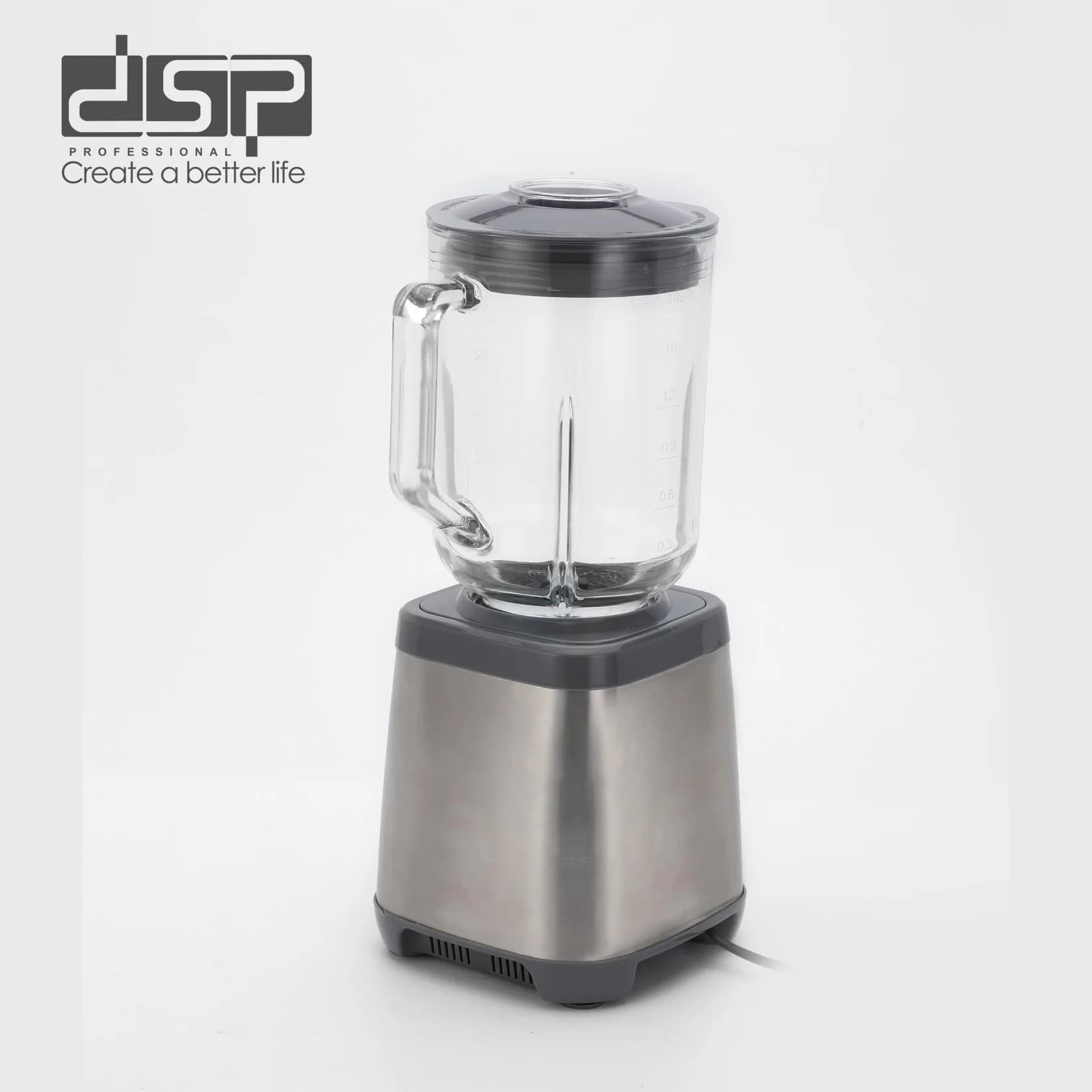 Blender DSP KJ2198 LRD, stasionar, mexaniki, 1.8 L, gümüşü — şəkil 5