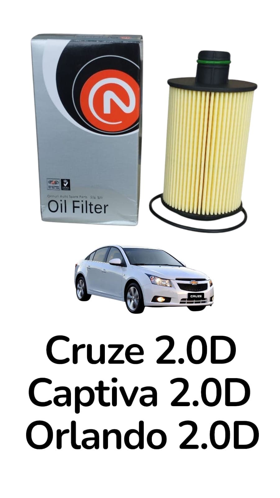 Yağ filtri Chevrolet Orlando/Captiva 2.0L Dizel mühərrik üçün