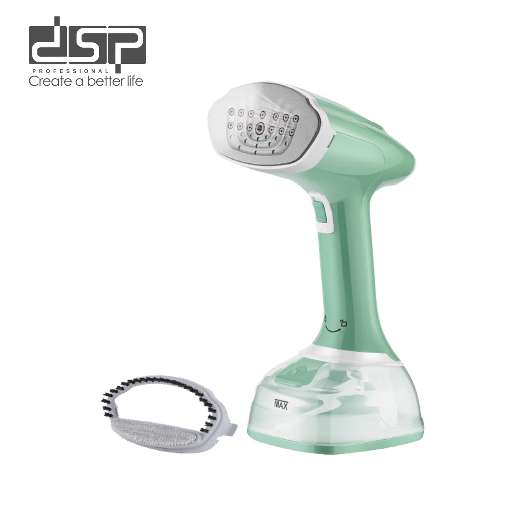 Geyim buxarlayıcısı DSP KD1357 LRD, 1600 Vt, 0.3 L, yaşıl
