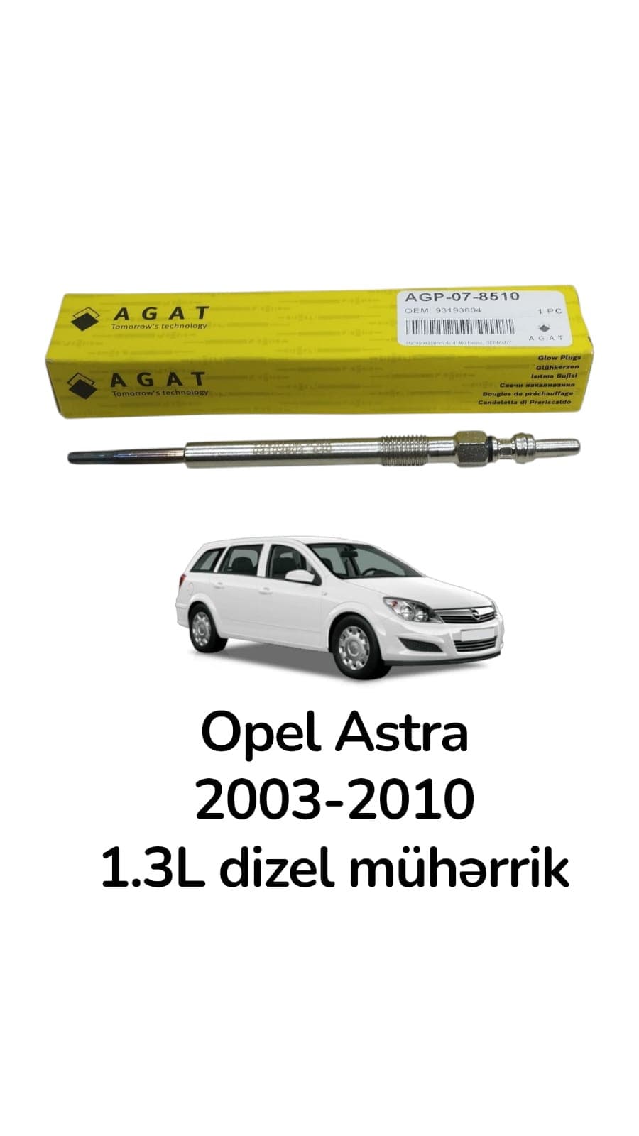 Mühərrik alişdırma şamı Opel Astra 2003-2010 1.3L