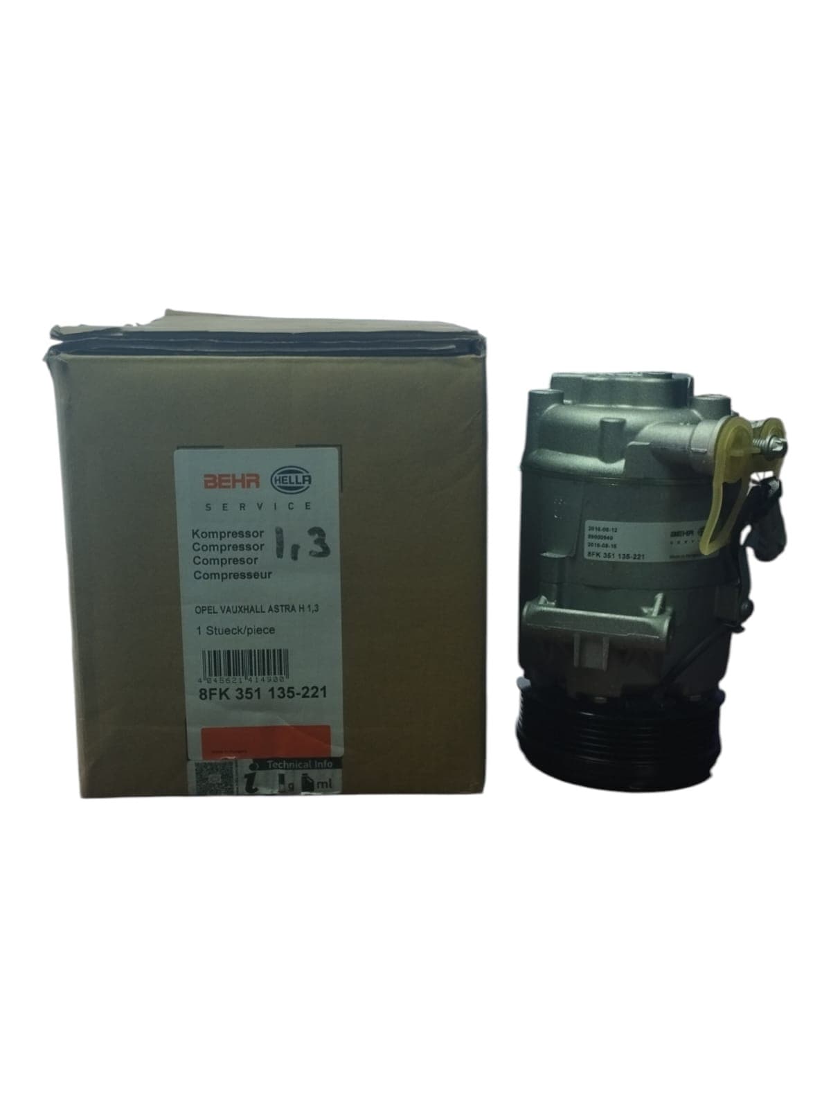Kompressor Behr Opel Astra H 1.3 Turbo dizel mühərrik 2003-2010 üçün 8fk351135-221 13124754 — şəkil 6