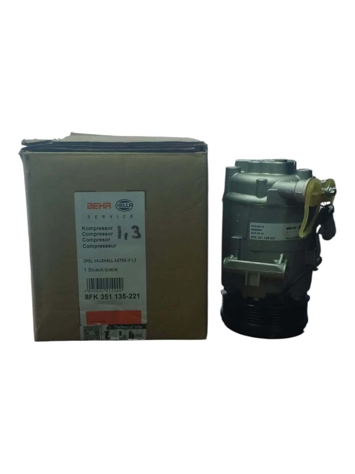 Kompressor Behr Opel Astra H 1.3 Turbo dizel mühərrik 2003-2010 üçün 8fk351135-221 13124754 — изображение 6