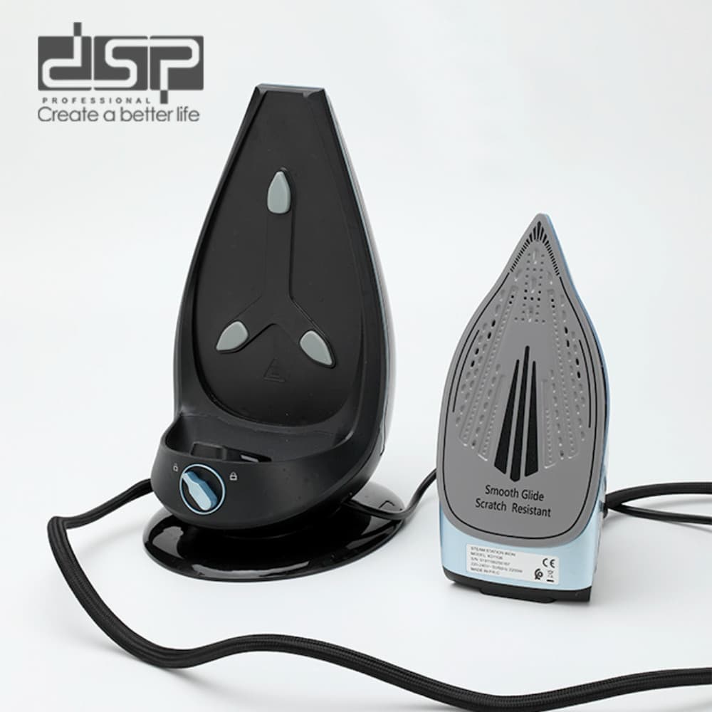 Buxar generatorlu ütü DSP KD1106 LRD, Keramika, 2200 Vt, Qara — şəkil 4