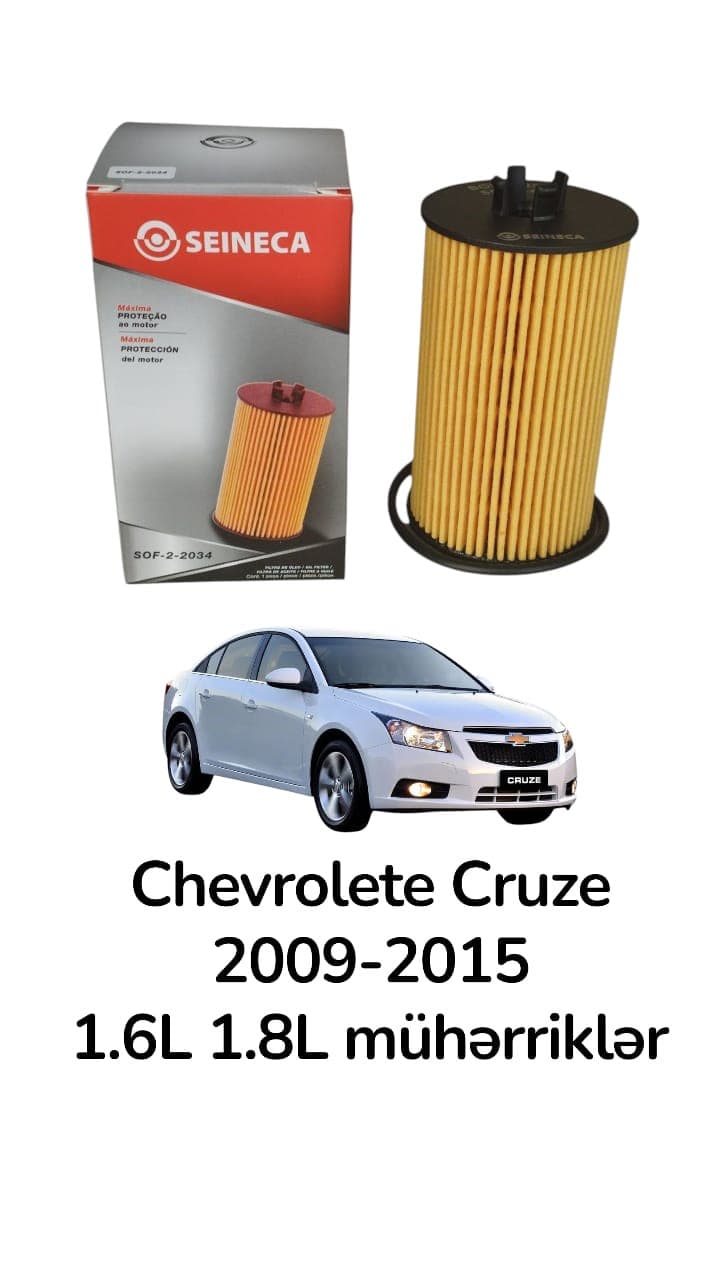 Yağ filtri Chevrolet Cruze 1.6L 1.8L mühərrik 2009-2015 üçün 650172 55595651