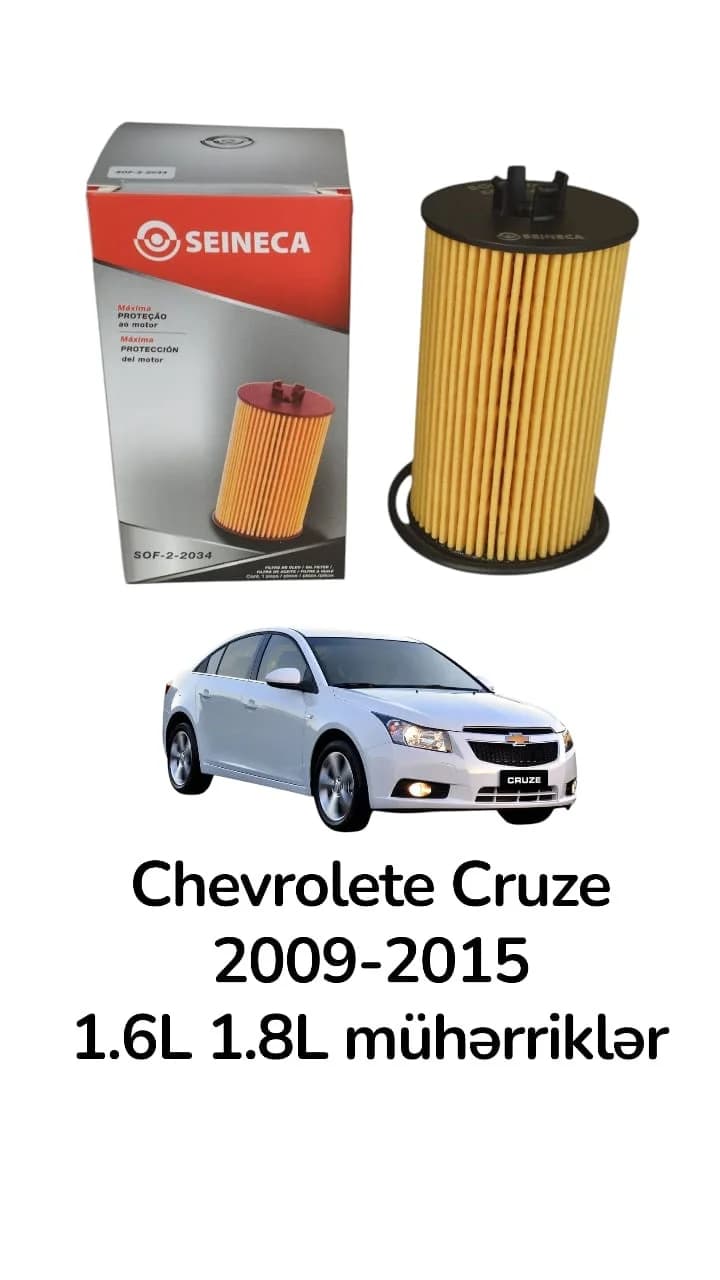 Yağ filtri Chevrolet Cruze 1.6L 1.8L mühərrik 2009-2015 üçün 650172 55595651