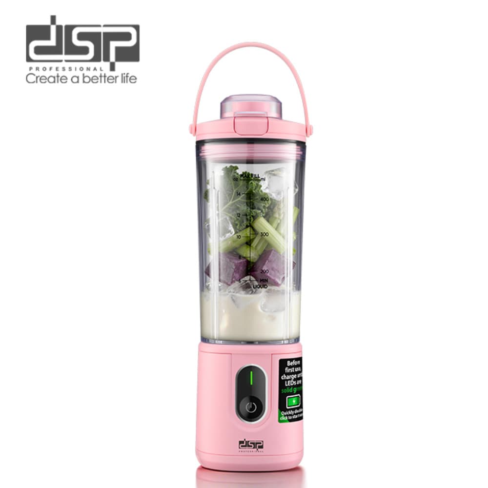 Blender DSP KJ2206 LRD, portativ, mexaniki, 0.4 L, çəhrayı
