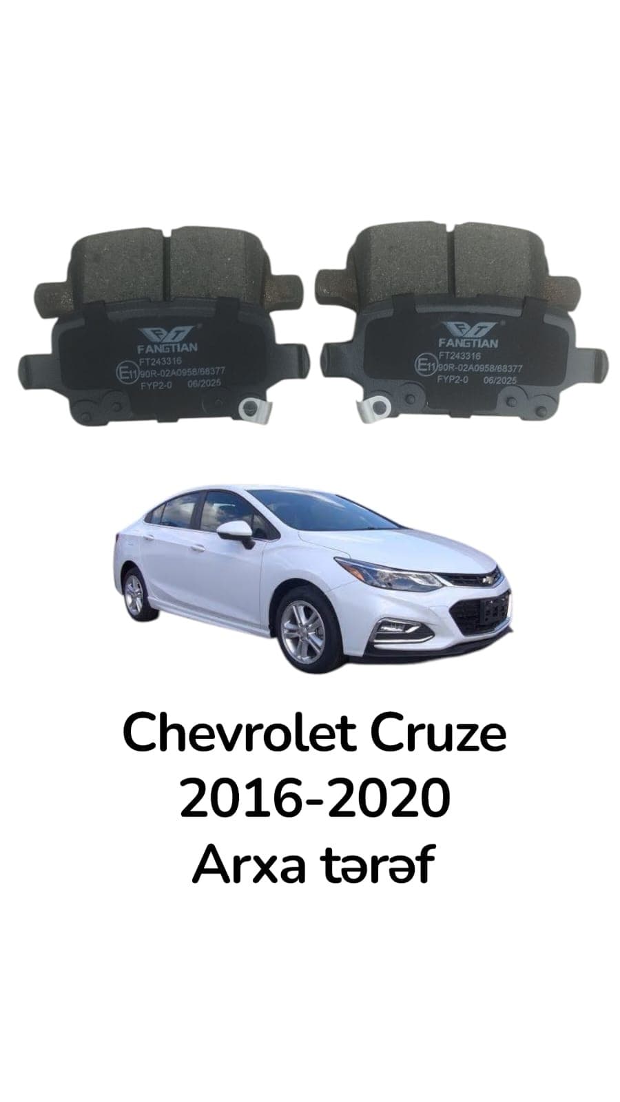 Chevrolet Cruze 2016-2020 əyləc qəlibi arxa tərəf