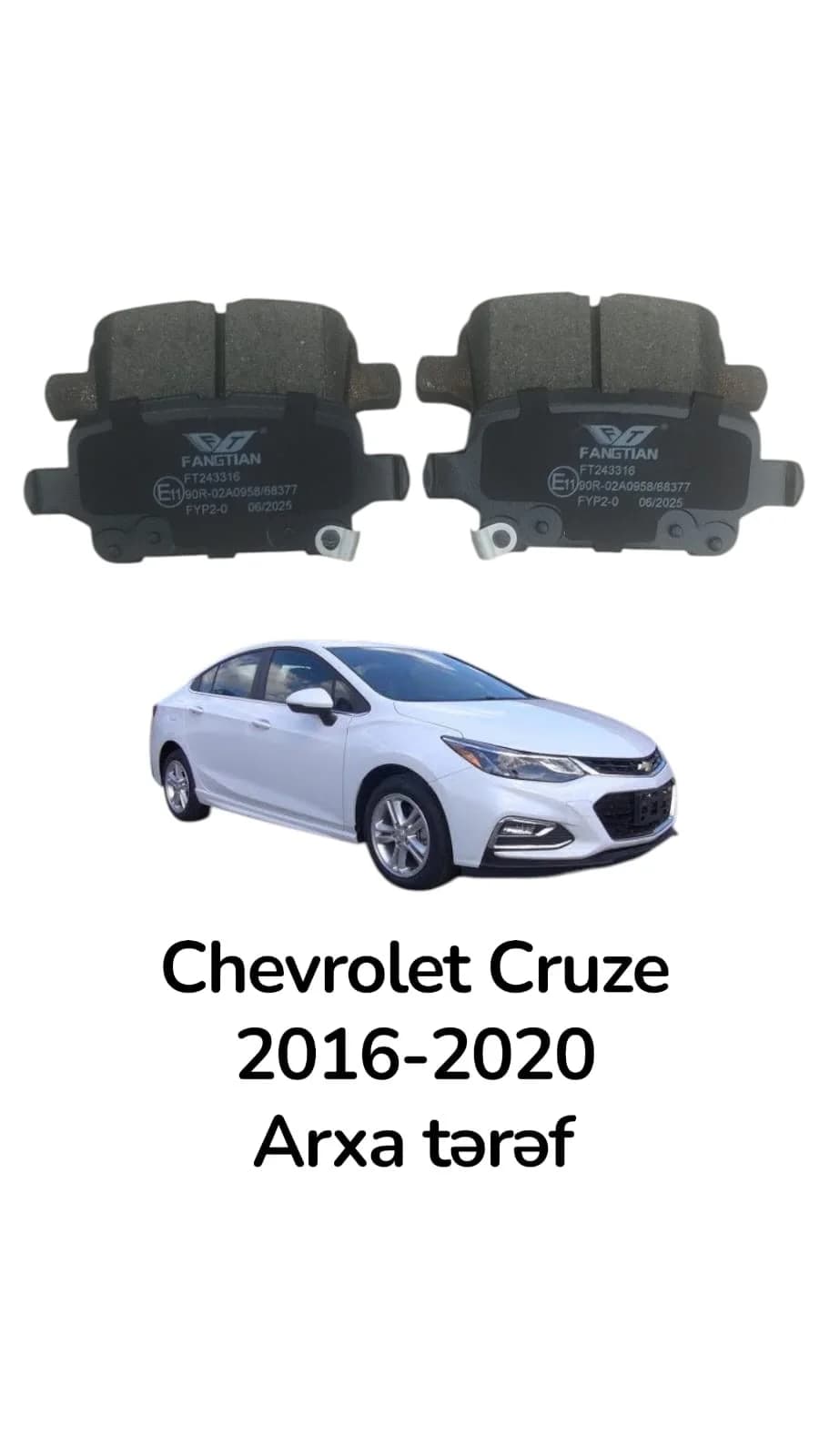 Chevrolet Cruze 2016-2020 əyləc qəlibi arxa tərəf
