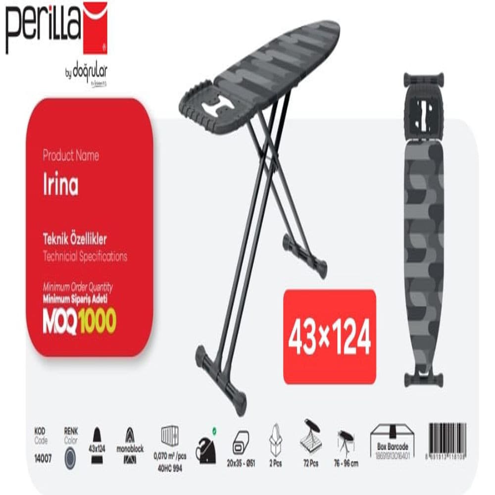 Ütüləmə lövhəsi Perilla Irina 14007, 43x124 sm
