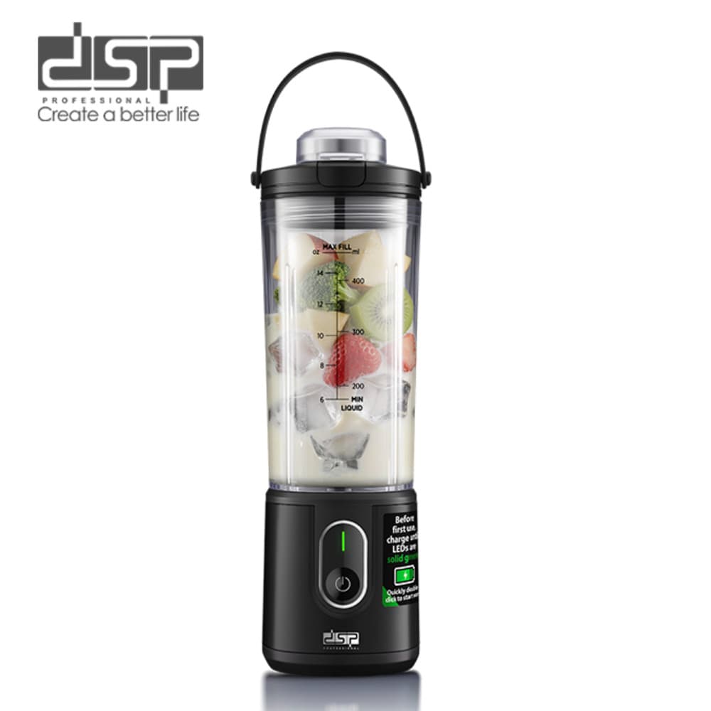 Blender DSP KJ2206 LRD, portativ, mexaniki, 0.4 L, qara