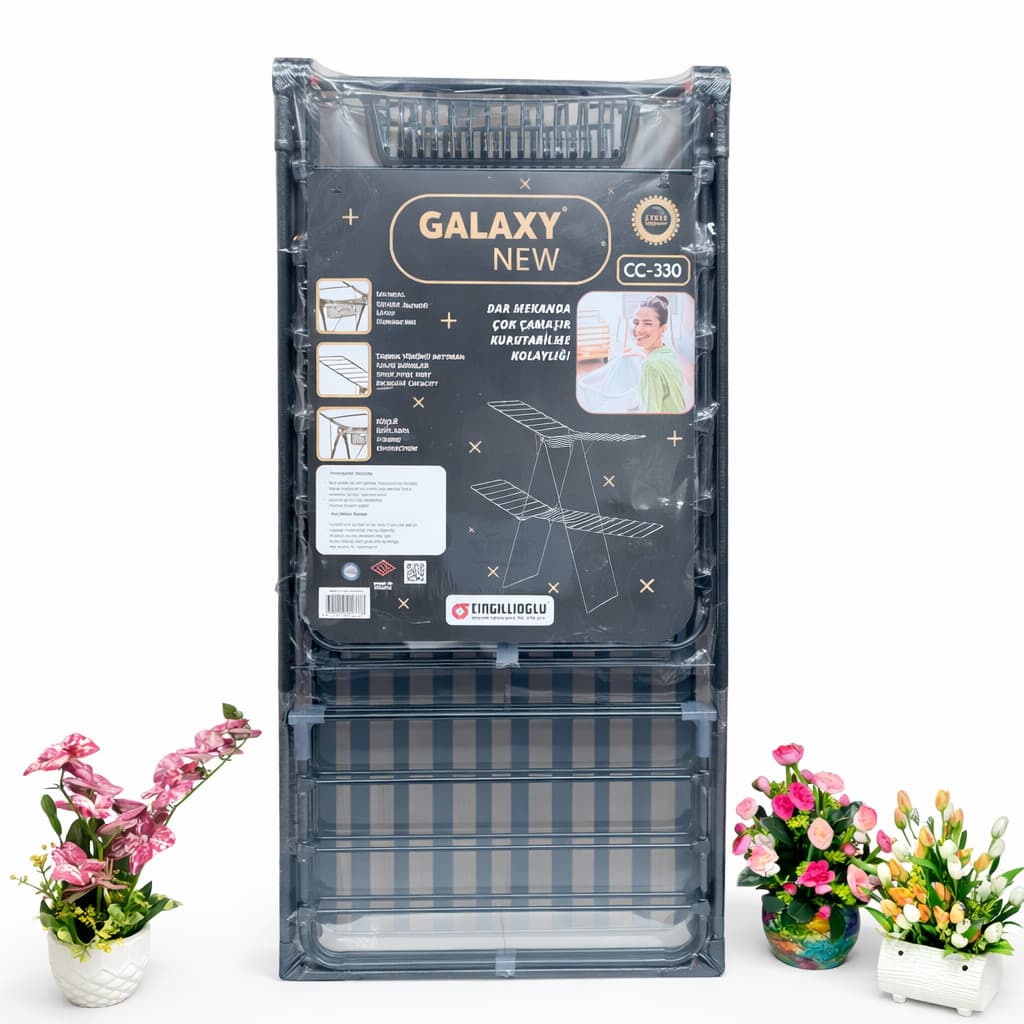 Paltar üçün quruducu Cingillioglu Galaxy New CC-330, qatlanan, metal, qara