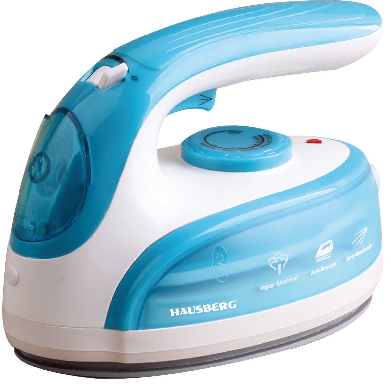 Səyahət ütüsü Hausberg HB-7910, keramika, 1000 Vt, mavi