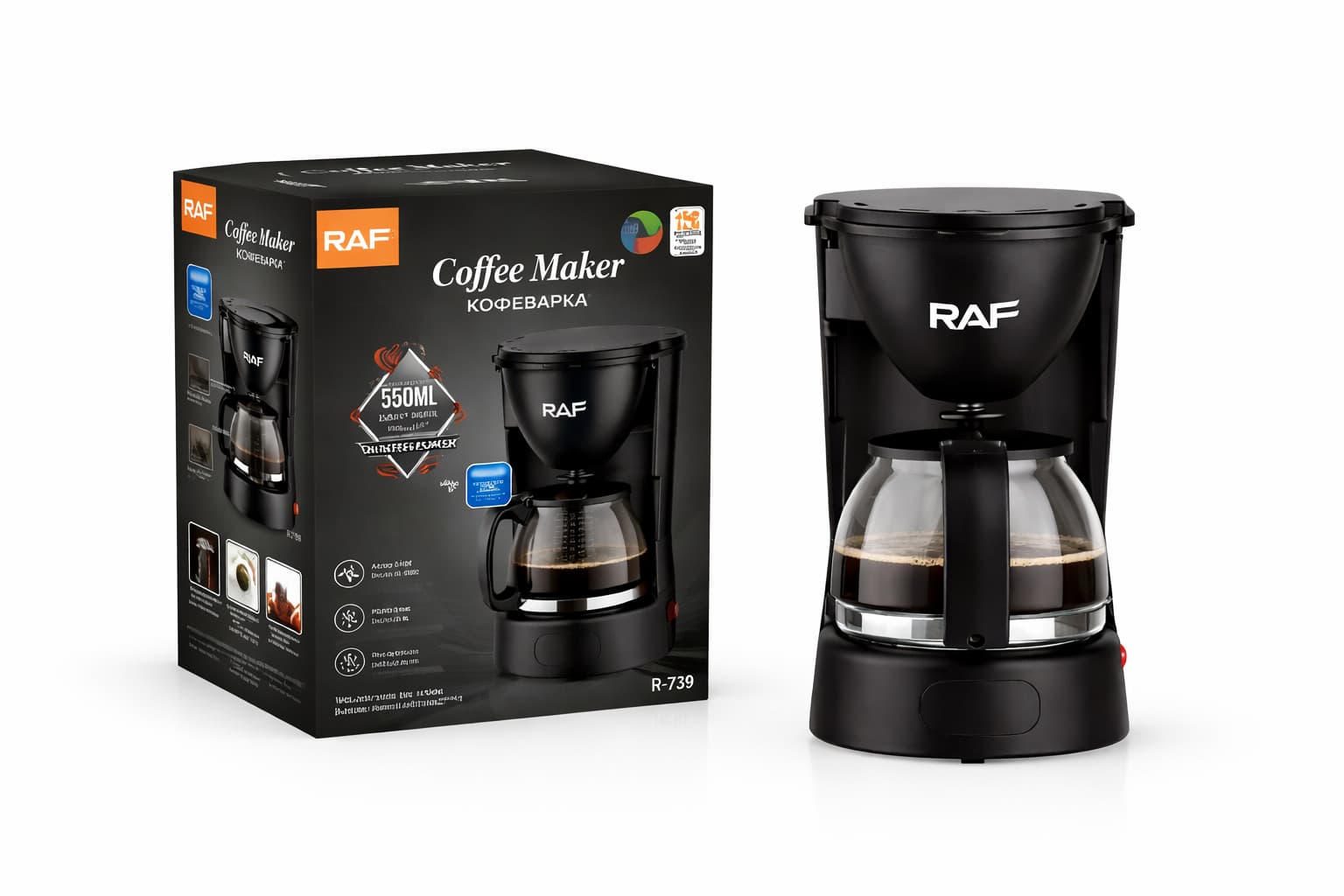Qəhvə Aparatı RAF R.100 BLACK 750Ml