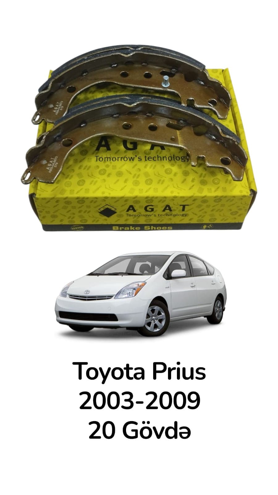 Əyləc qəlibləri arxa Agat Toyota Prius 2003-2009 üçün 20 gövdə