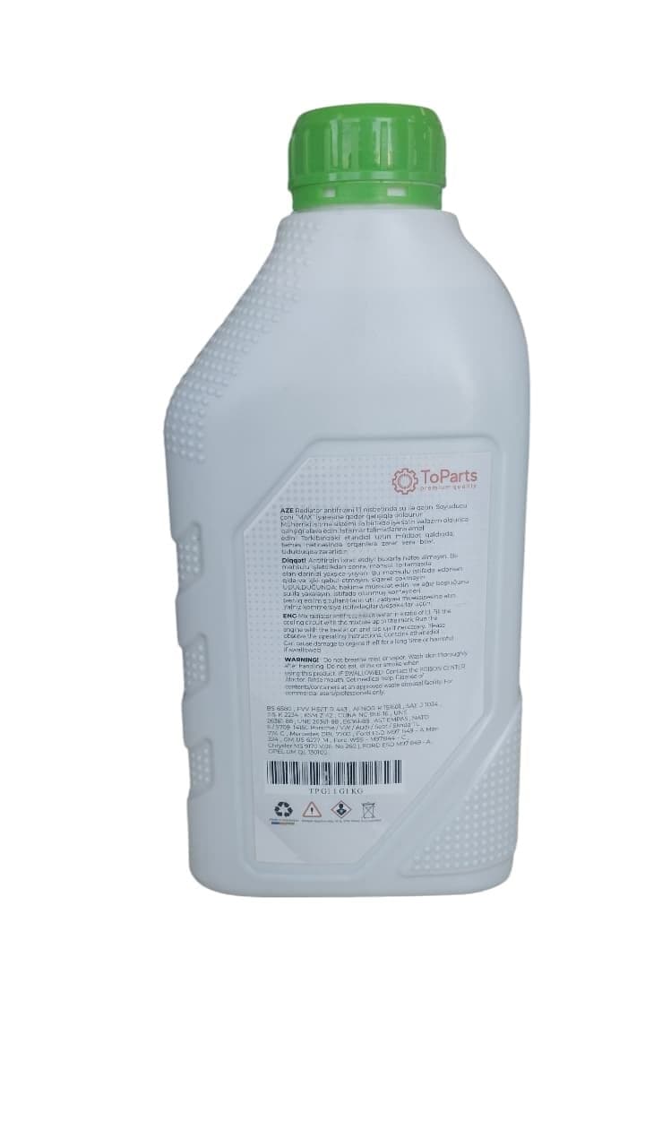 Antifriz Toparts G11, yaşıl, 1 l — şəkil 2