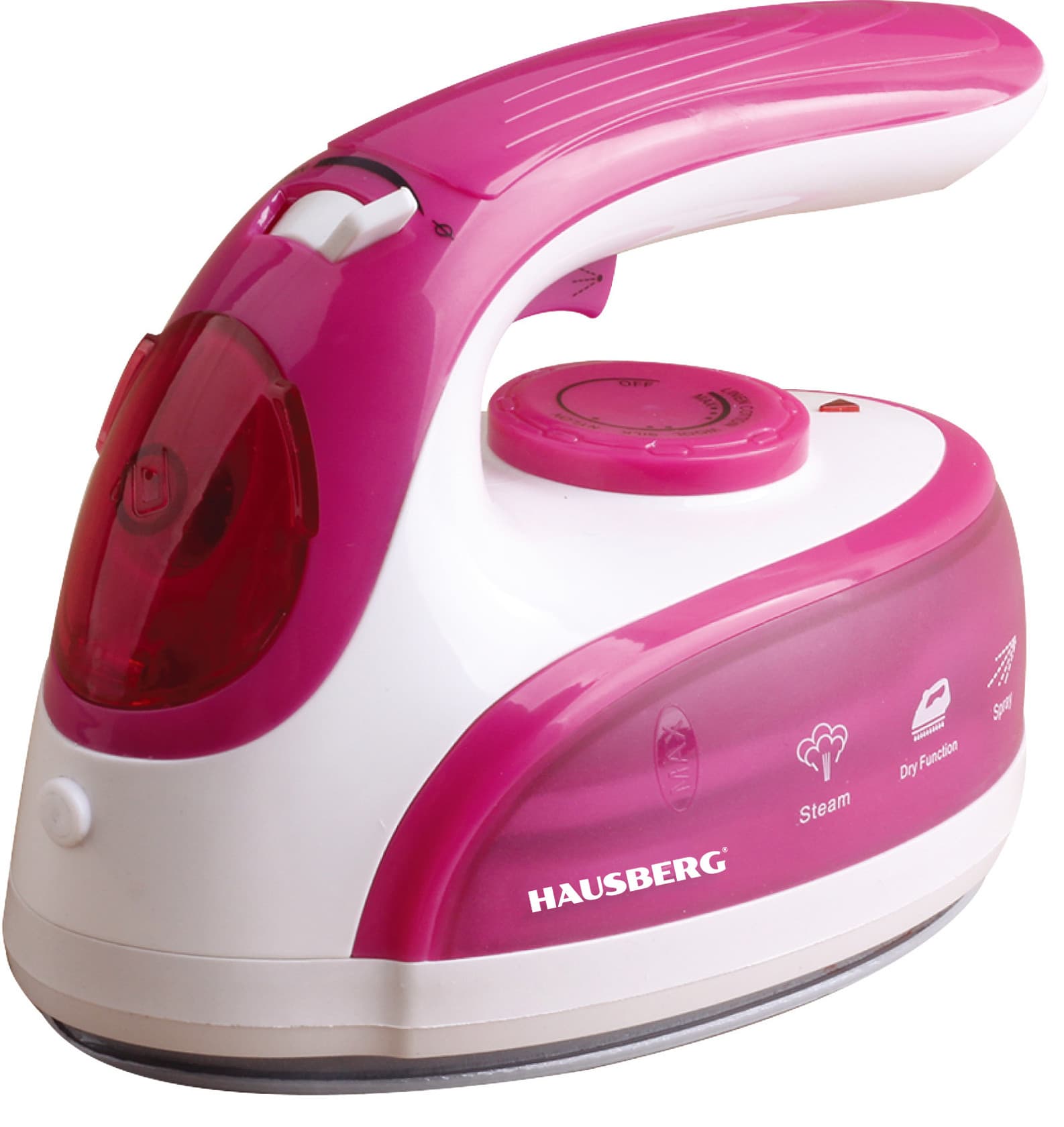 Səyahət ütüsü Hausberg HB-7910, keramika, 1000 Vt, qırmızı