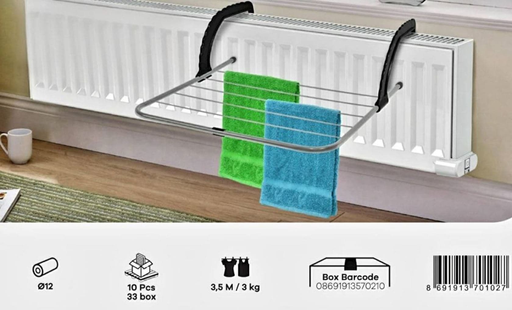 Paltar üçün quruducu Perilla Petek Radiator, gümüşü/qara — изображение 2