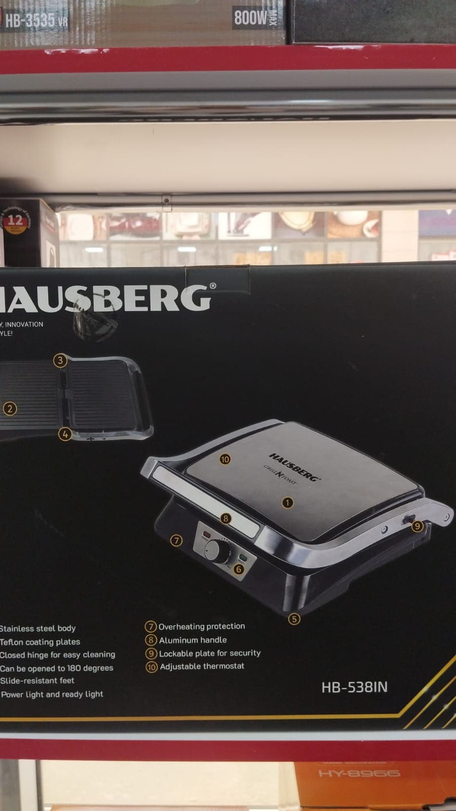 Elektrik qril Hausberg 538İN_ONLY 2200W — şəkil 4