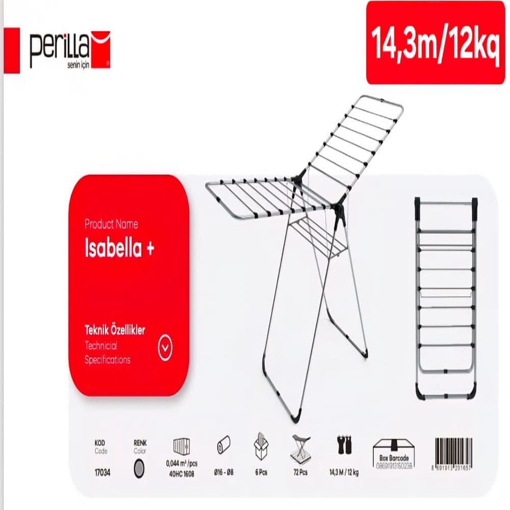 Paltar üçün quruducu Perilla Isabella, 14.3 m/12 kq