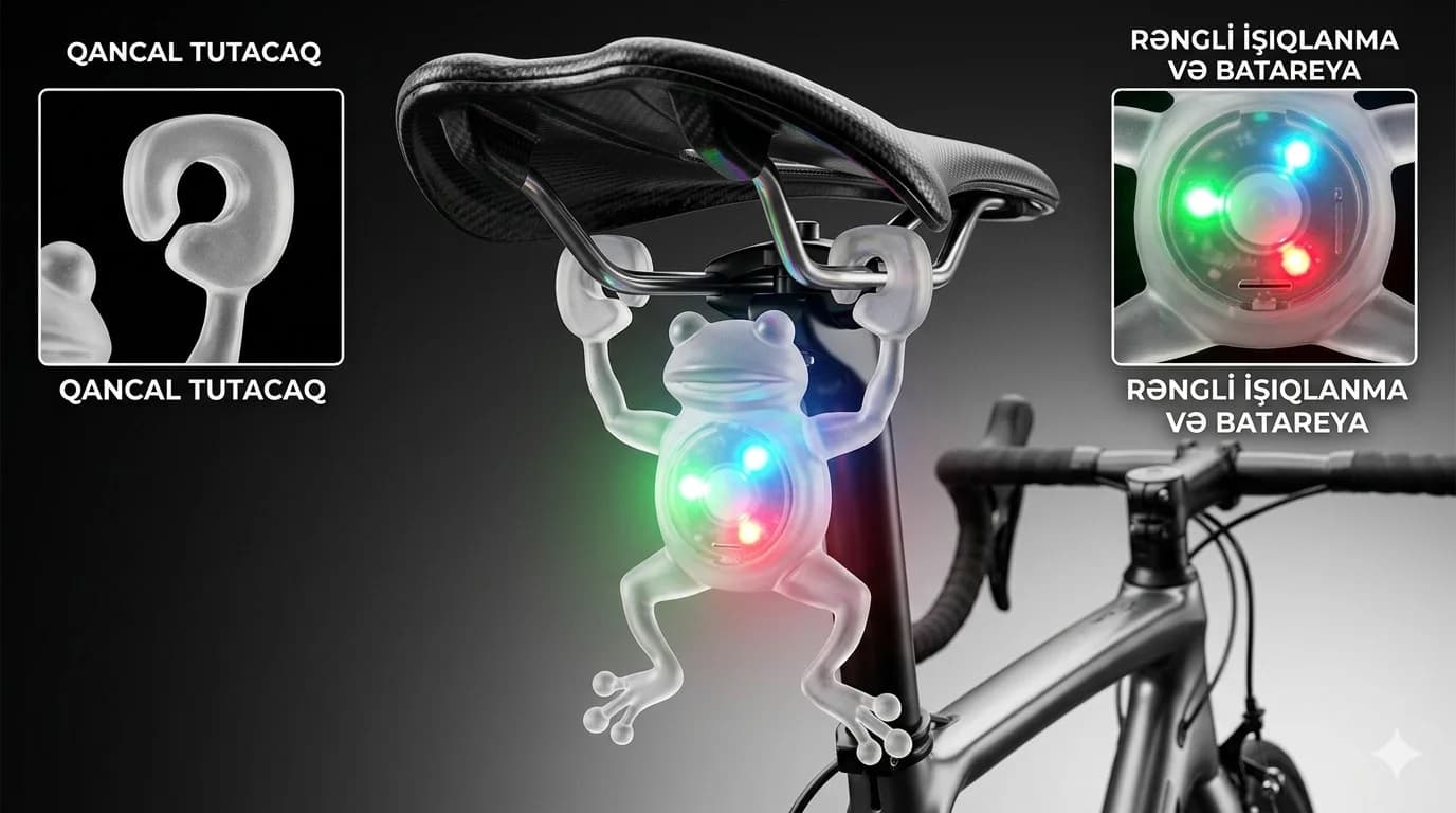 Velosiped üçün Qurbağa aksesuar gel material işıqlı