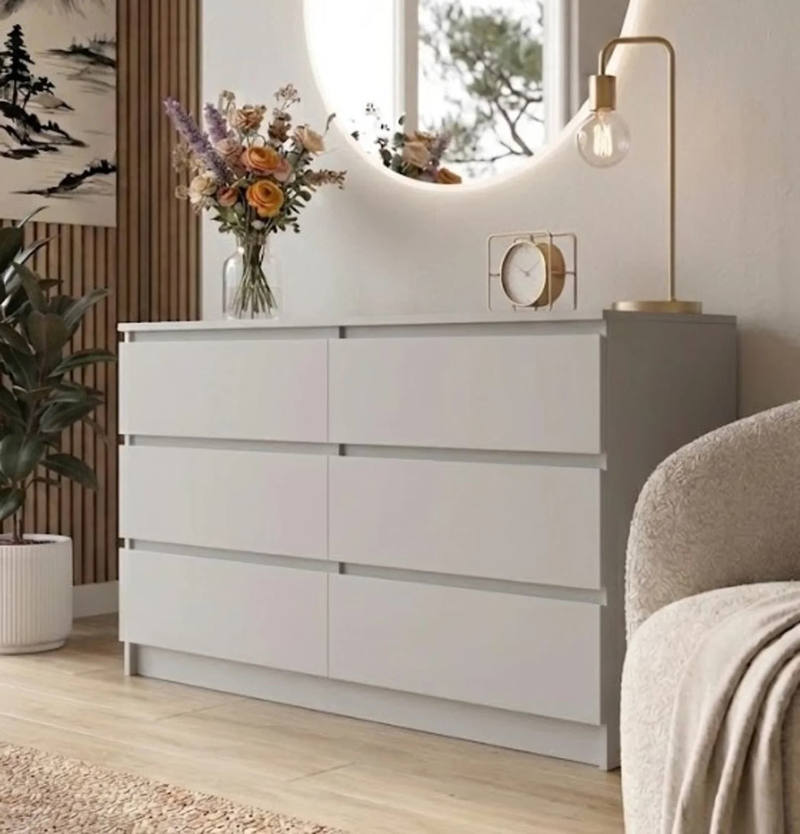 Komod MB 30, laminаt, boz, 120x80x45 sm